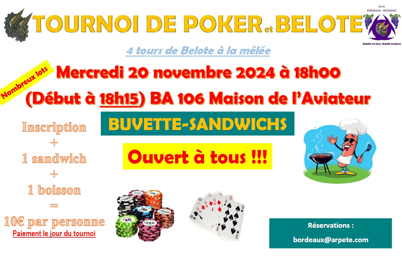 Section Bordeaux : Tournoi de Poker et Belote 1